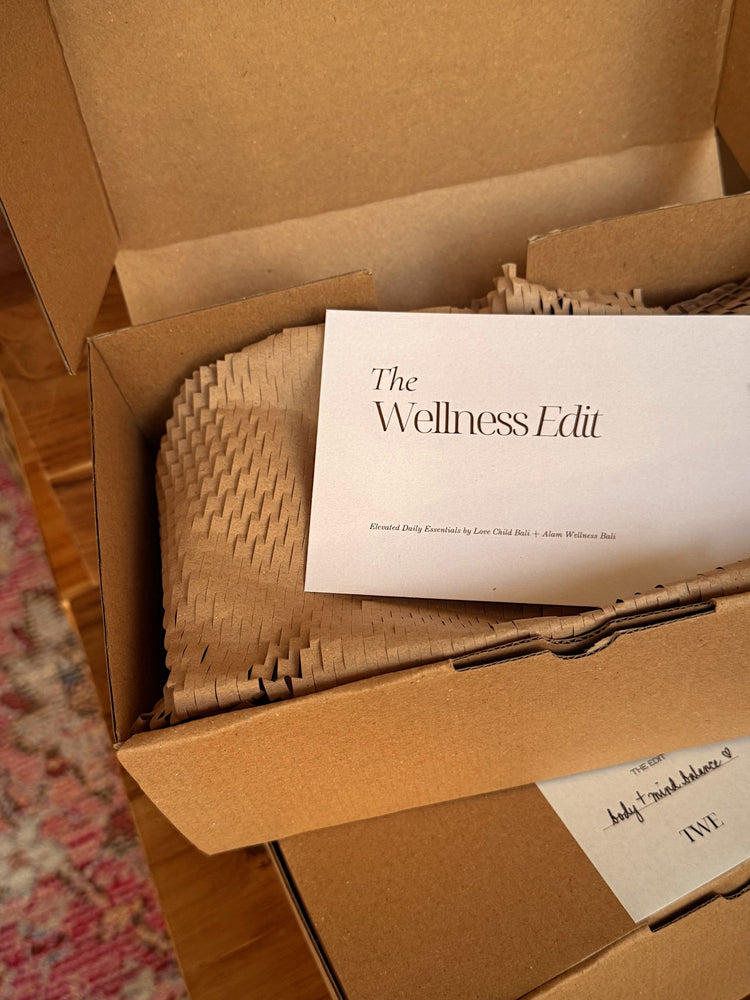 A wellness set - 'The Wellness Edit' is a box of everyday elevated essentials for self care. It includes either hair or body focus items for daily practice.